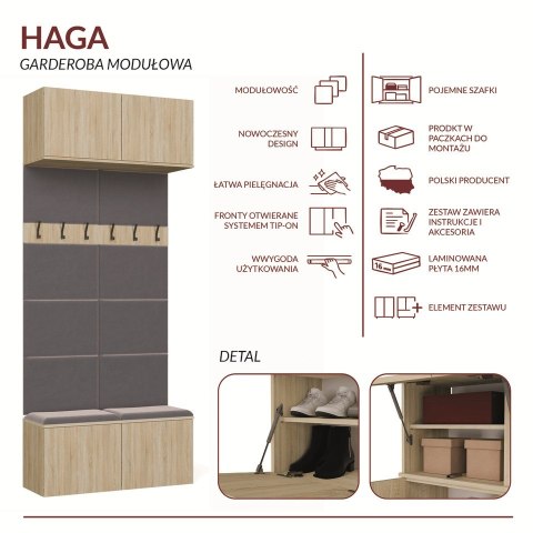 Garderoba Podwójny Wieszak HAGA II/2W DĄB SONOMA
