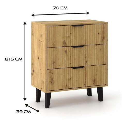 Komoda Scandi 3S SLIM DĄB ARTISAN