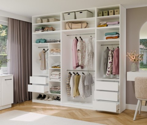 NADSTAWKA 100 OPENO BIAŁA Półka Do Garderoby Modułowa 100 cm Do Sypialni