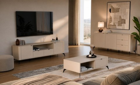 Komoda CORDOBA 2D3S KASZMIR BEŻ Szafka 3 Szuflady Cichy Domyk